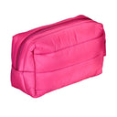 Living Libations Puffer Dopp Bag in Peony Pink, with padded compartments and a zippered side pocket for easy organization. peony pink