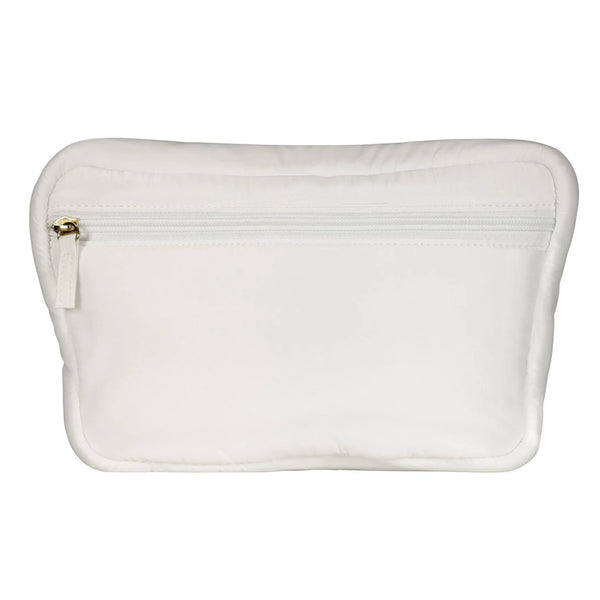 LIVING LIBATIONS Puffer Hip Bag with EMF Shield wisteria white