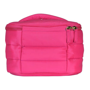 LIVING LIBATIONS Puffer Train Case peony pink
