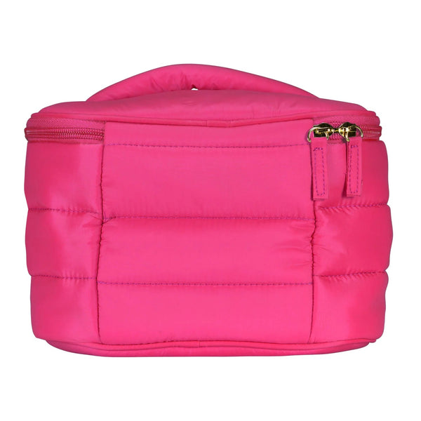 LIVING LIBATIONS Puffer Train Case peony pink
