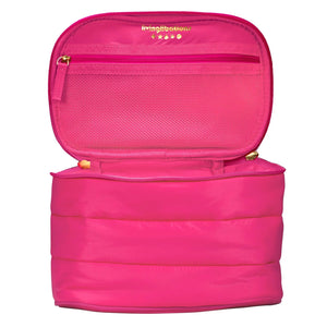 LIVING LIBATIONS Puffer Train Case peony pink