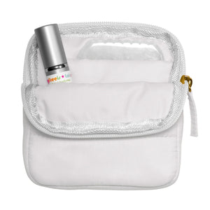 LIVING LIBATIONS The Perfect Puffer Pocket wisteria white