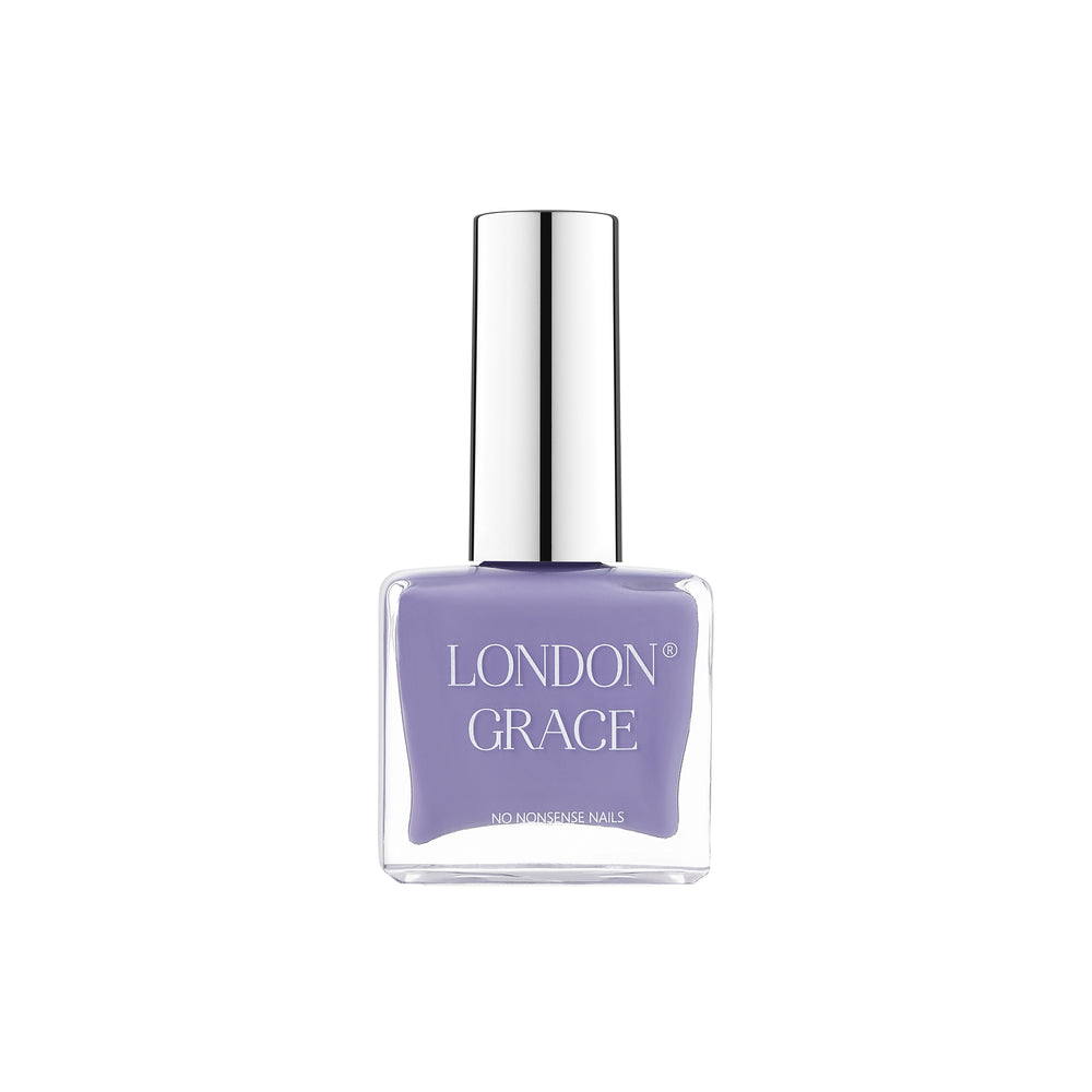 London Grace Cara Nail Polish in a rich jewel-toned purple, featuring a vegan, cruelty-free, and eco-friendly formula, perfect for a long-lasting, salon-quality manicure.