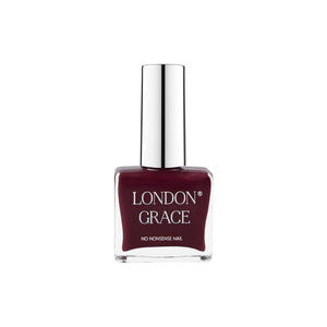 Deep purple nail polish bottle — London Grace Felix.