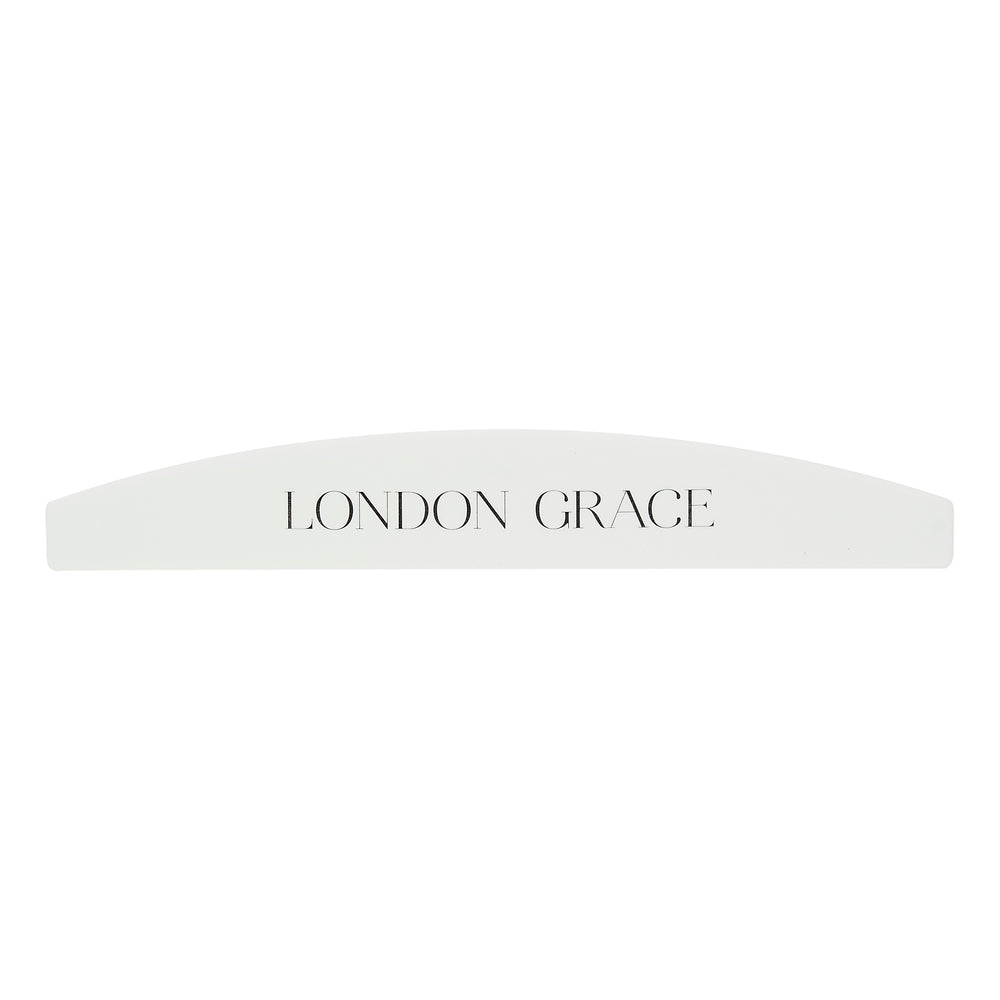 London Grace High Shine File, creating a smooth, glossy finish on nails without polish. Ideal for a natural, healthy shine.