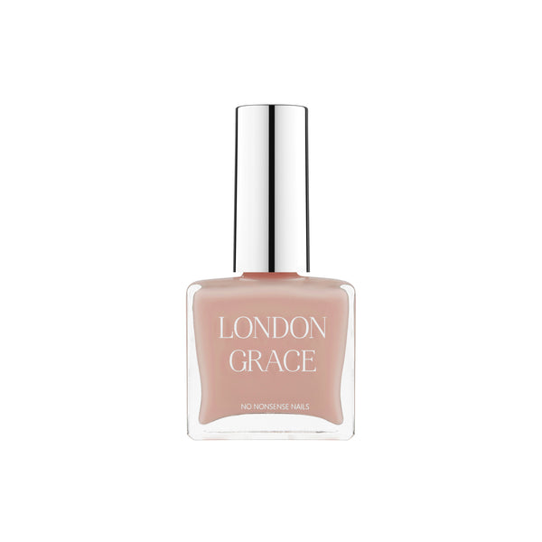London Grace Lily Nail Polish – blushing nude shade, vegan, cruelty-free, and glossy finish.