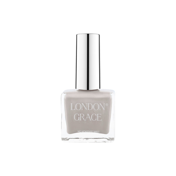 London Grace Louis Nail Polish – muted grey, vegan, cruelty-free, and glossy finish for a timeless look.