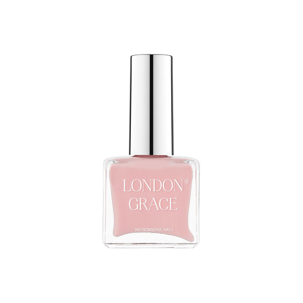 London Grace Mia Nail Polish – natural pink shade for a soft, laid-back pop of colour. Vegan, cruelty-free, and glossy finish.