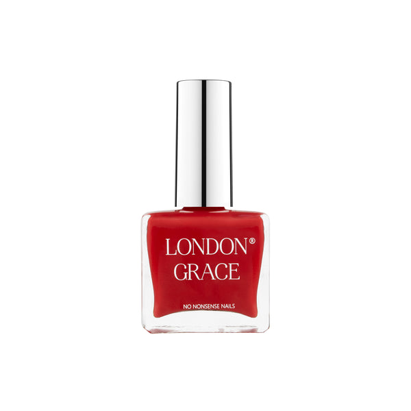London Grace Rory Nail Polish – bold and classic red shade for a timeless, energetic manicure. Vegan, cruelty-free, and eco-friendly.