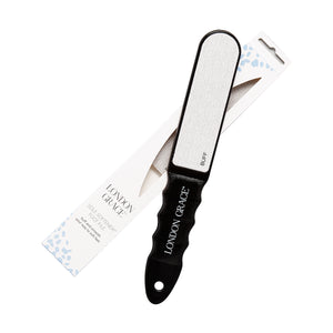 London Grace Sole Softener Foot File with interchangeable exfoliating pads for smooth, soft feet.