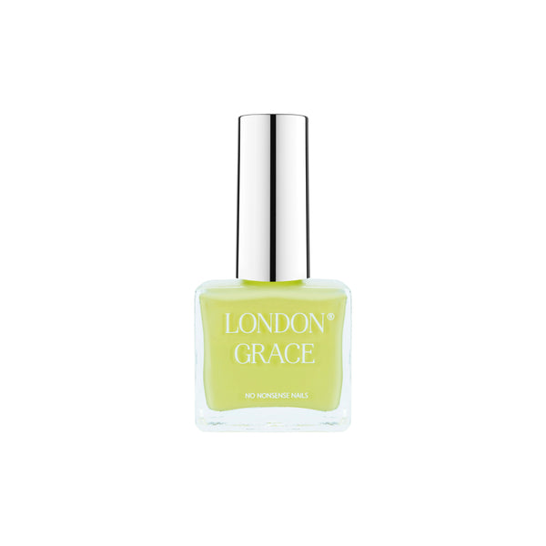 London Grace Sophie Nail Polish – pastel lime shade for a vibrant, fun manicure. Vegan, eco-friendly, and long-lasting.