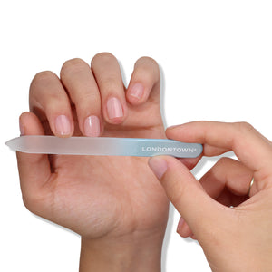 LONDONTOWN Glass Nail File Blue Chrome