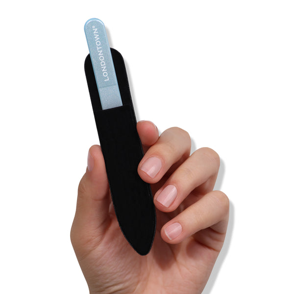 LONDONTOWN Glass Nail File Blue Chrome
