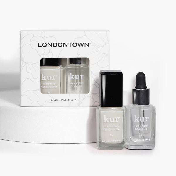Londontown Perfect in a Pinch set with Illuminating Nail Concealer and Accelerating Drying Oil.