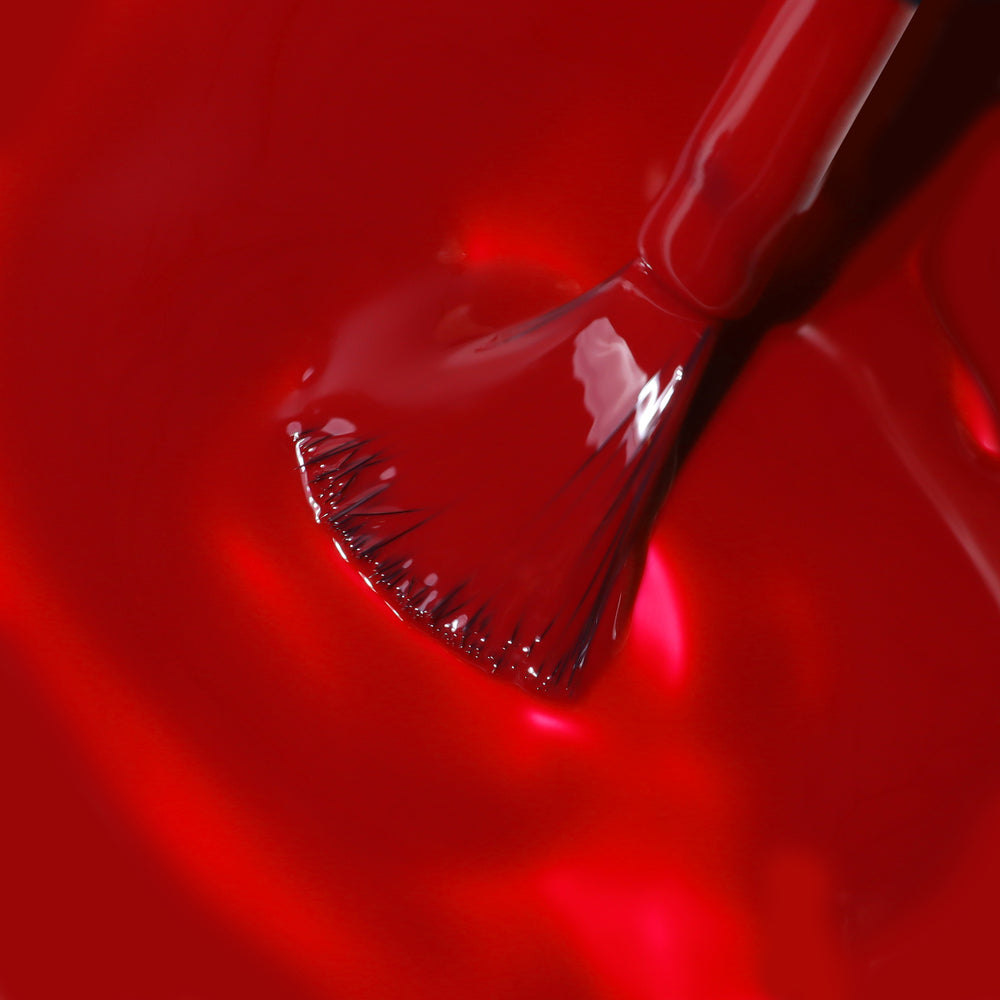 LONDONTOWN Truly Ruby, red nail polish on white background