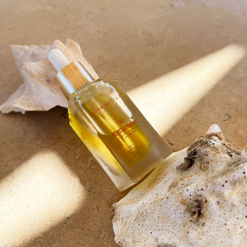 LUNA NECTAR Renaissance Nourishing Pre-Wash Hair Oil – botanical hair oil for hydration and shine. full size