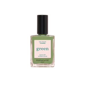 MANUCURIST Green Nail Polish Tuileries, herbal olive green, opaque, 79.5% plant-based, 15ml, 12-free, vegan and cruelty-free