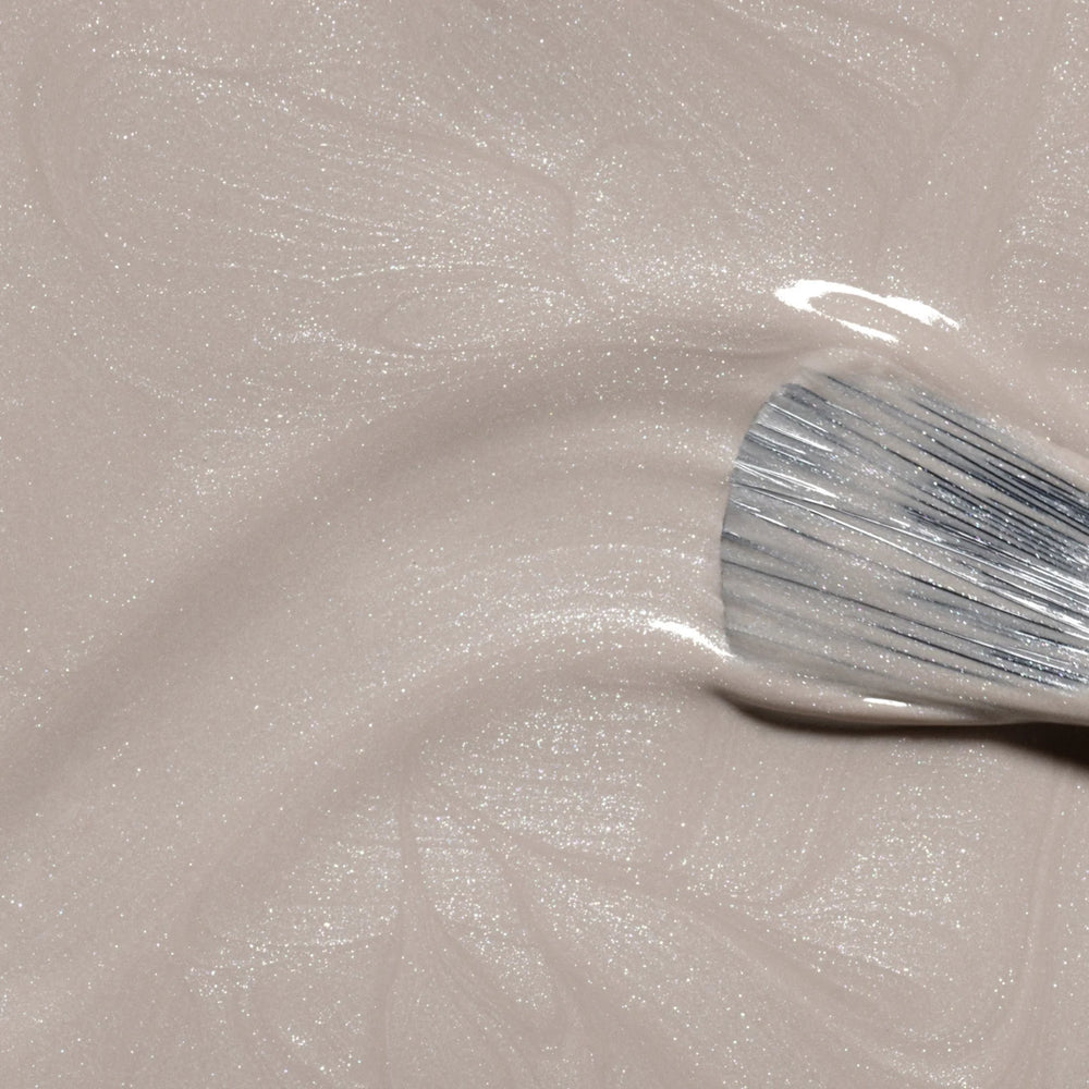 Manucurist Green Nail Polish Tweed — warm pearly grey nail polish bottle, vegan, cruelty-free, and bio-sourced formula.