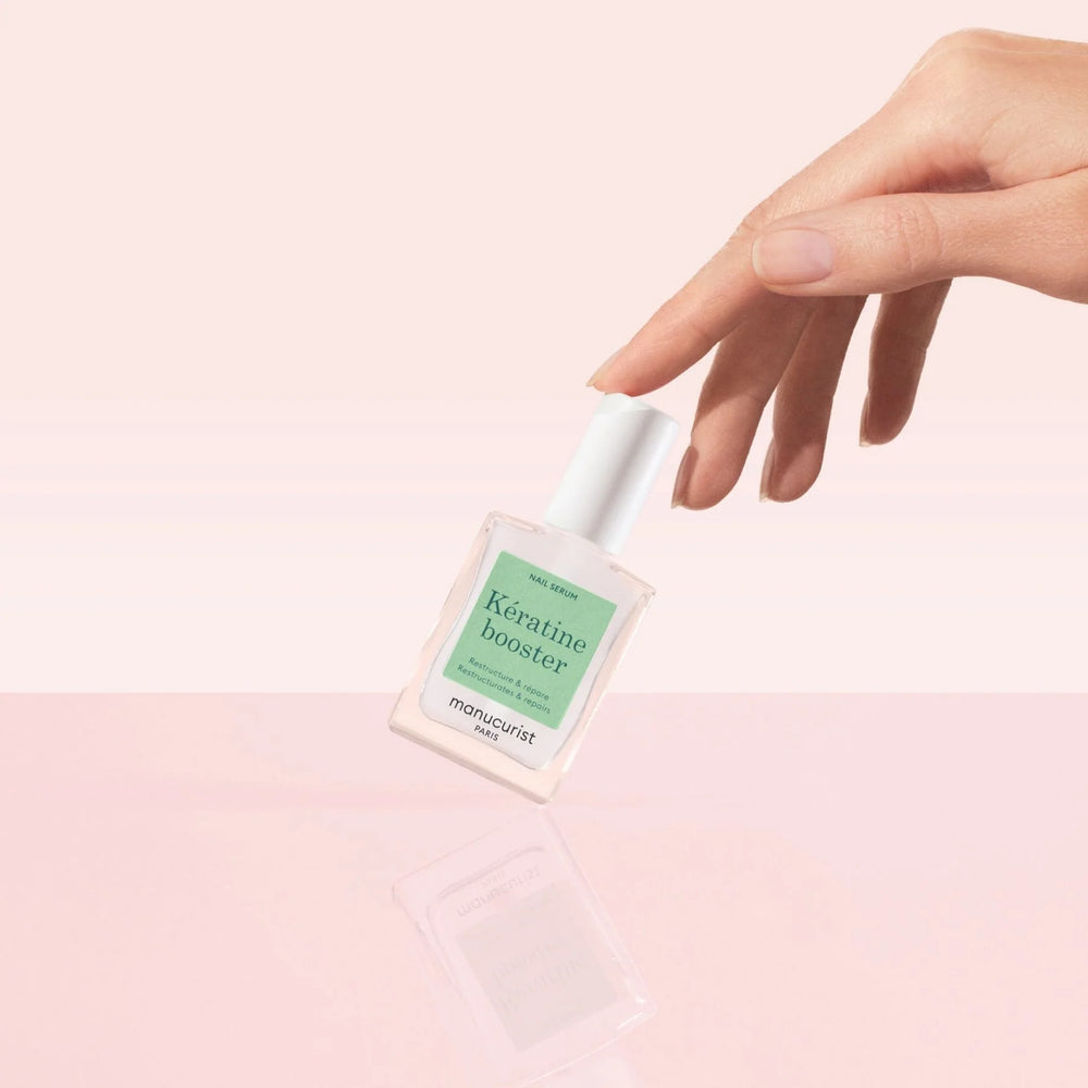 Manucurist Keratine Booster nail serum bottle on a white background