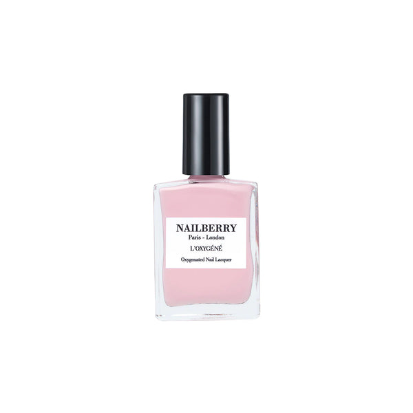 Bottle of NAILBERRY Kyoto Bloom nail polish in delicate pale pink with a smooth, opaque finish