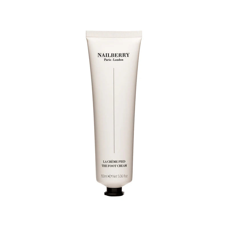 Nailberry Foot Cream – hydrating and nourishing formula with hyaluronic acid, shea butter, and eucalyptus essential oils.