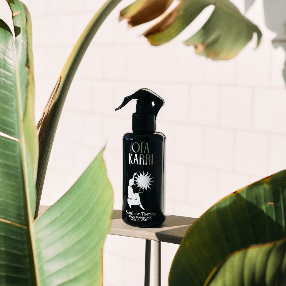 OFA Karri Sunshine Room Spray with organic essential oils, designed to refresh your space with floral and citrus notes.