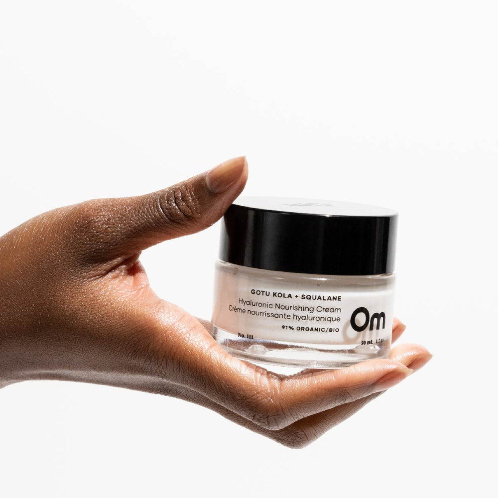 OM ORGANICS Gotu Kola + Squalane Hyaluronic Nourishing Cream - Hydrating face cream with gotu kola, squalane, and hyaluronic acid for smooth, nourished skin.