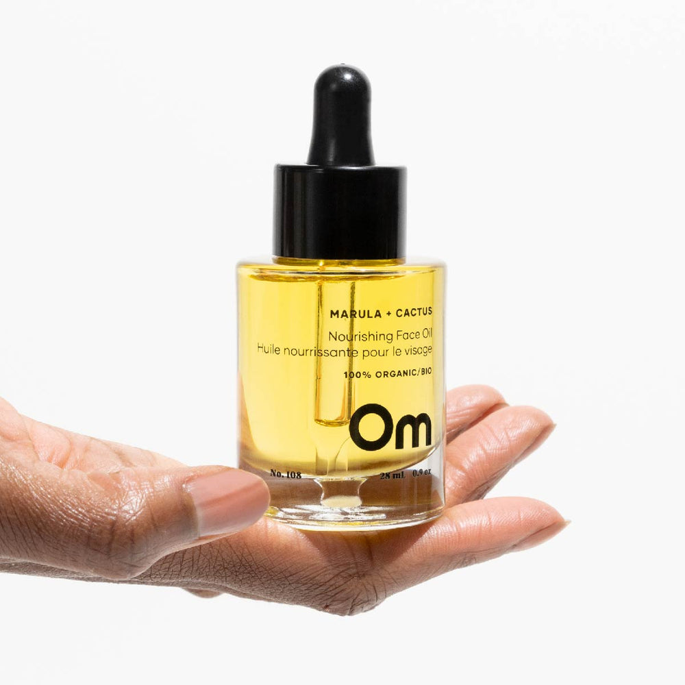 Om Organics Marula + Cactus Nourishing Face Oil - A luxurious face oil with marula and prickly pear seed oils, offering deep hydration and a smooth, glowing complexion.