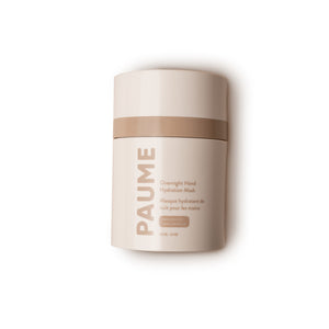 PAUME Overnight Hand Hydration Mask – 3.4oz airless tub with a deeply hydrating formula featuring shea butter and squalane to restore moisture while you sleep.
