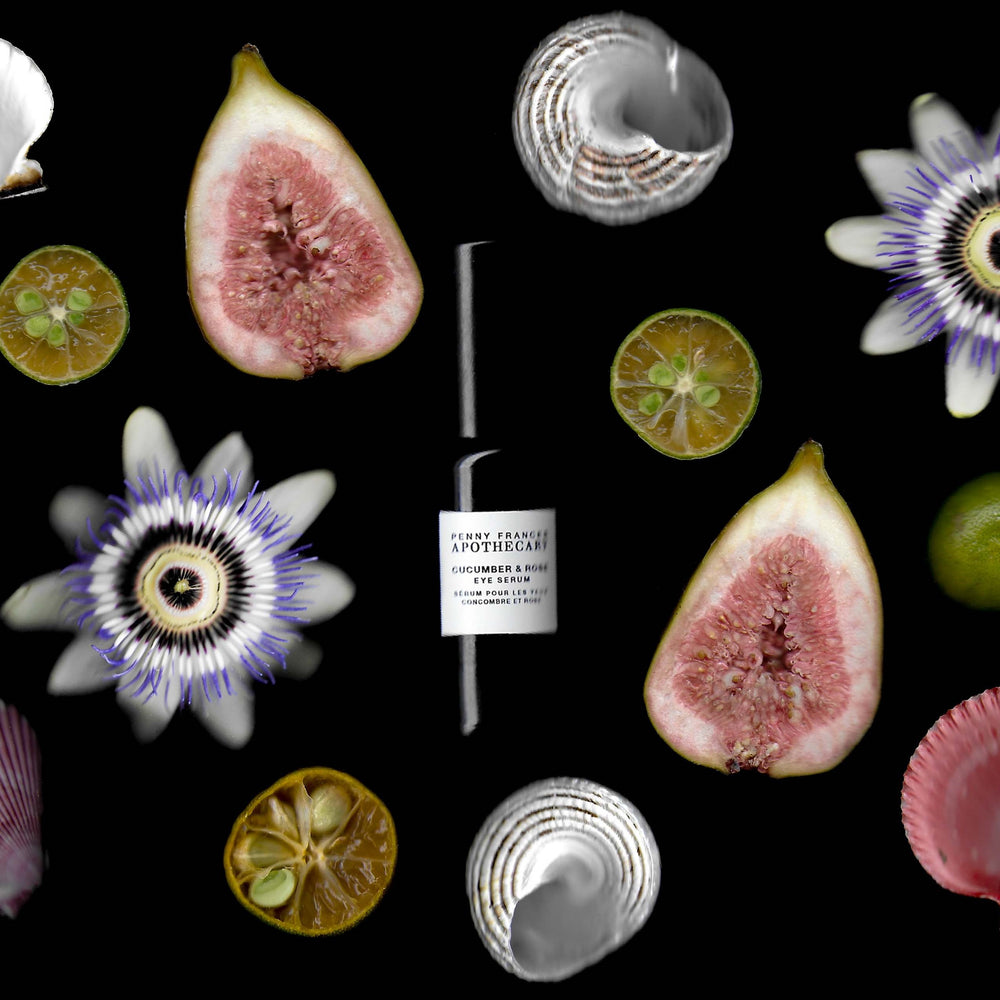 PENNY FRANCES APOTHECARY Cucumber & Rose Eye Serum – Refreshing eye serum with prickly pear, cucumber, and rose extracts to reduce puffiness and fatigue.