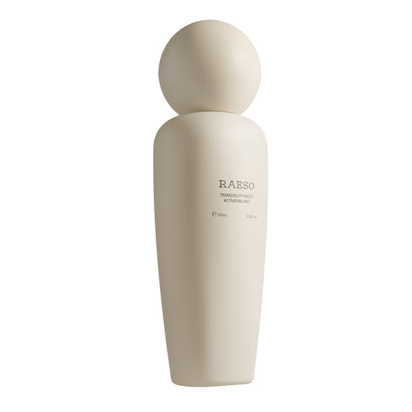 Beige bottle with 'RAESO' branding on a white background