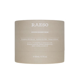 Raeso cocoon ceramide cream container on a white background