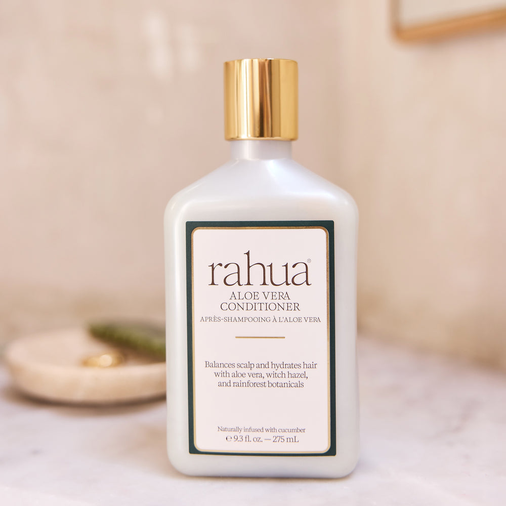 Rahua Aloe Vera Conditioner bottle with aloe and cucumber ingredients