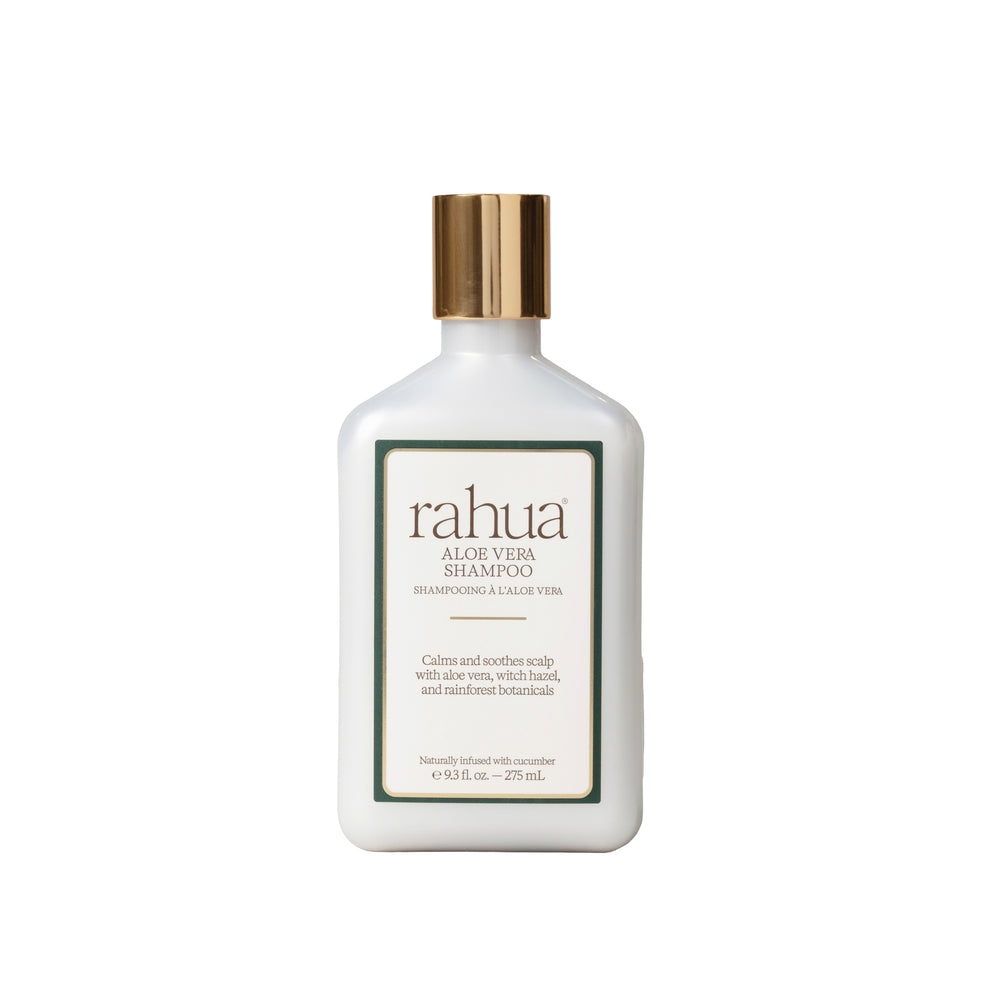 Rahua Aloe Vera Shampoo bottle with natural aloe and cucumber ingredients