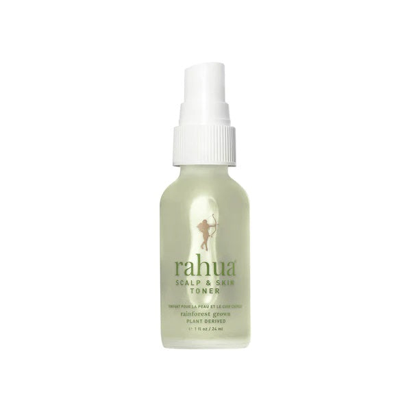 RAHUA Scalp & Skin Toner - versatile multitasker for cleansing, balancing, and refreshing scalp and skin. Formulated with organic aloe vera, cucumber fruit, guayusa, and chlorophyll. Soothes the scalp and revitalizes skin for a radiant glow. Suitable for all hair and skin types. full size