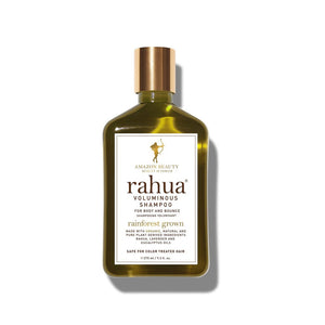 RAHUA Voluminous Shampoo - award-winning formula that strengthens, clarifies, and nourishes hair. Provides volume and body with green tea antioxidants, citrus juices, and lemongrass. Rahua oil fortifies hair from within. Lavender and eucalyptus extracts offer a calming aromatherapy experience. Ideal for fine and oily hair, including color-treated hair. 