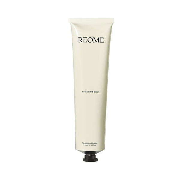 Tube of REOME Three Suns Balm facial cleanser with a creamy, lightweight balm texture.