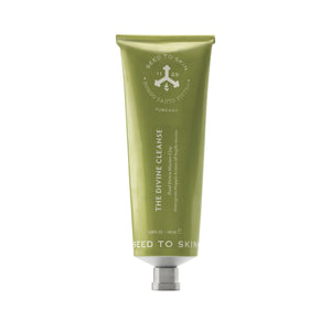 SEED TO SKIN TUSCANY - The Divine Cleanse dual detox marine clay cleanser in a sleek green tube, designed to deeply cleanse and refresh the skin. tube