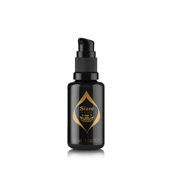Siam Seas Twilight Becalm Serum 30ml black bottle with a pump with aloe vera and plant oils
