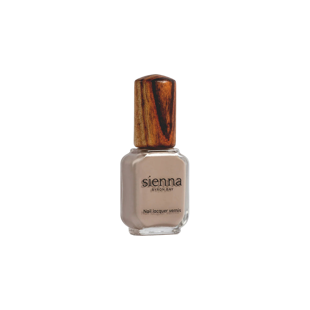 Sienna Byron Bay Calm Nail Polish – Warm clay crème, full coverage, and eco-friendly. Vegan and cruelty-free.