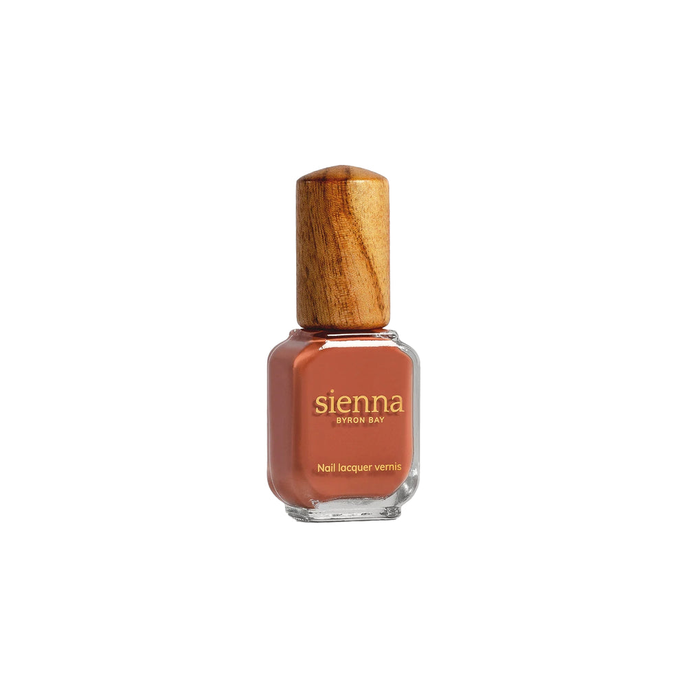 SIENNA BYRON BAY Courage Nail Polish in Warm Terracotta Crème – a bold yet timeless shade.