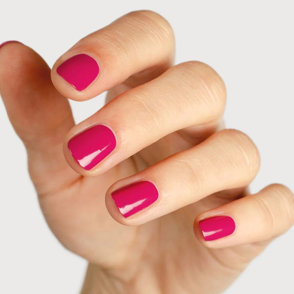 Sienna Byron Bay Goddess Nail Polish – A deep raspberry crème with a clean, ethical formula.