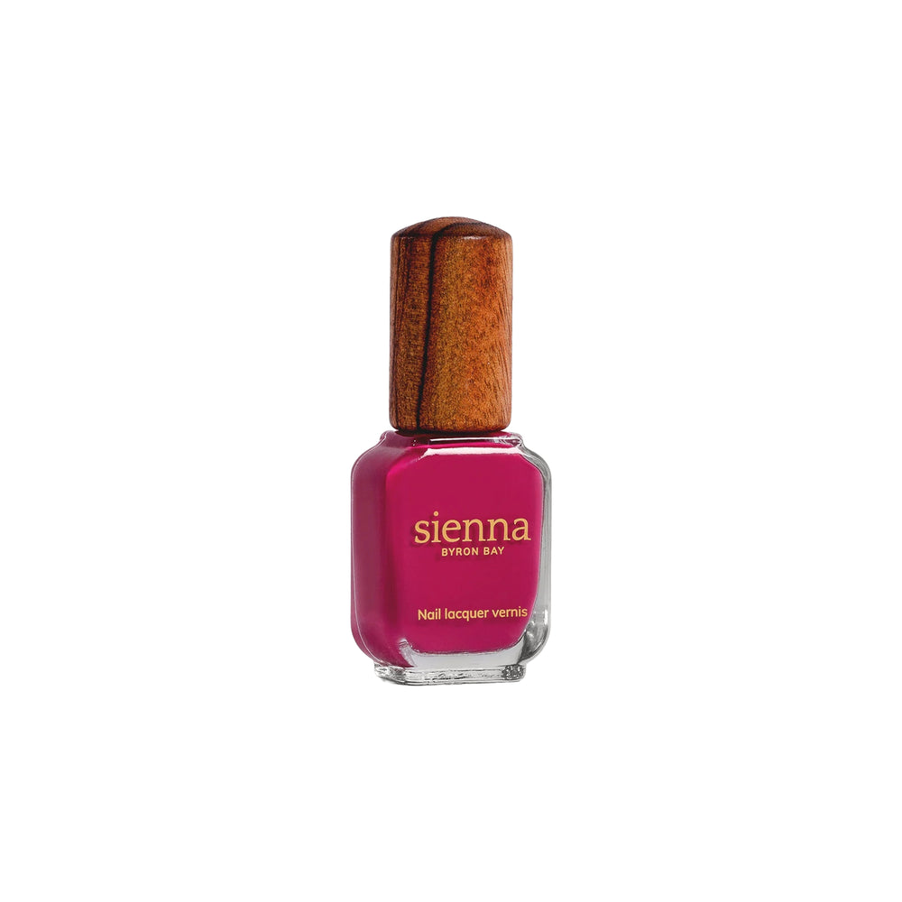 Sienna Byron Bay Goddess Nail Polish – A deep raspberry crème with a clean, ethical formula.