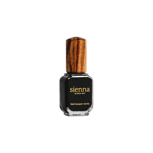SIENNA BYRON BAY Onyx Nail Polish – jet black crème for bold, chic nails.