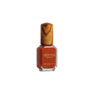 SIENNA BYRON BAY Soulful Nail Polish in Deep Terracotta Crème – a bold yet earthy shade with vintage appeal.