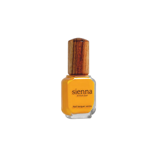 SIENNA BYRON BAY Sunflower Nail Polish – a vibrant yellow crème for a sun-kissed look.