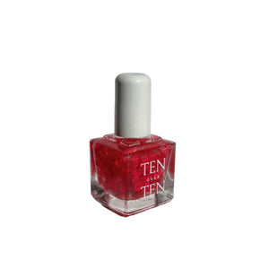 TENOVERTEN Nail Polish Bisou with sheer jelly finish and hot pink lip decals.