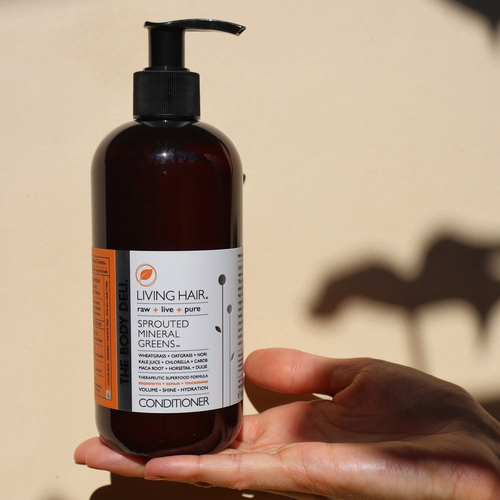 The Body Deli Living Hair Conditioner 12oz – lightweight, botanical conditioner with blue-green algae and phyto-nutrients for all hair types. large size