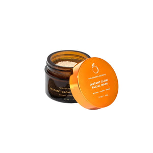 The Golden Secrets Instant Glow Facial Mask, a purifying powder mask packed with beauty minerals, vitamins, and over 600 antioxidants. It activates to clarify, smooth, and firm the skin while promoting a refreshed, radiant complexion. Comes with a gold application brush for easy use.