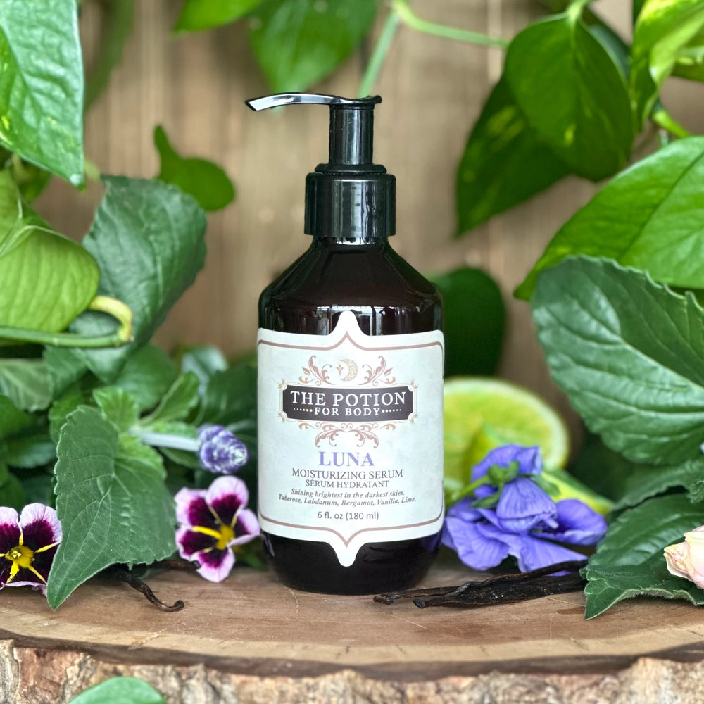 THE POTION MASTERS Luna Body Potion – limited edition amber floral body oil.